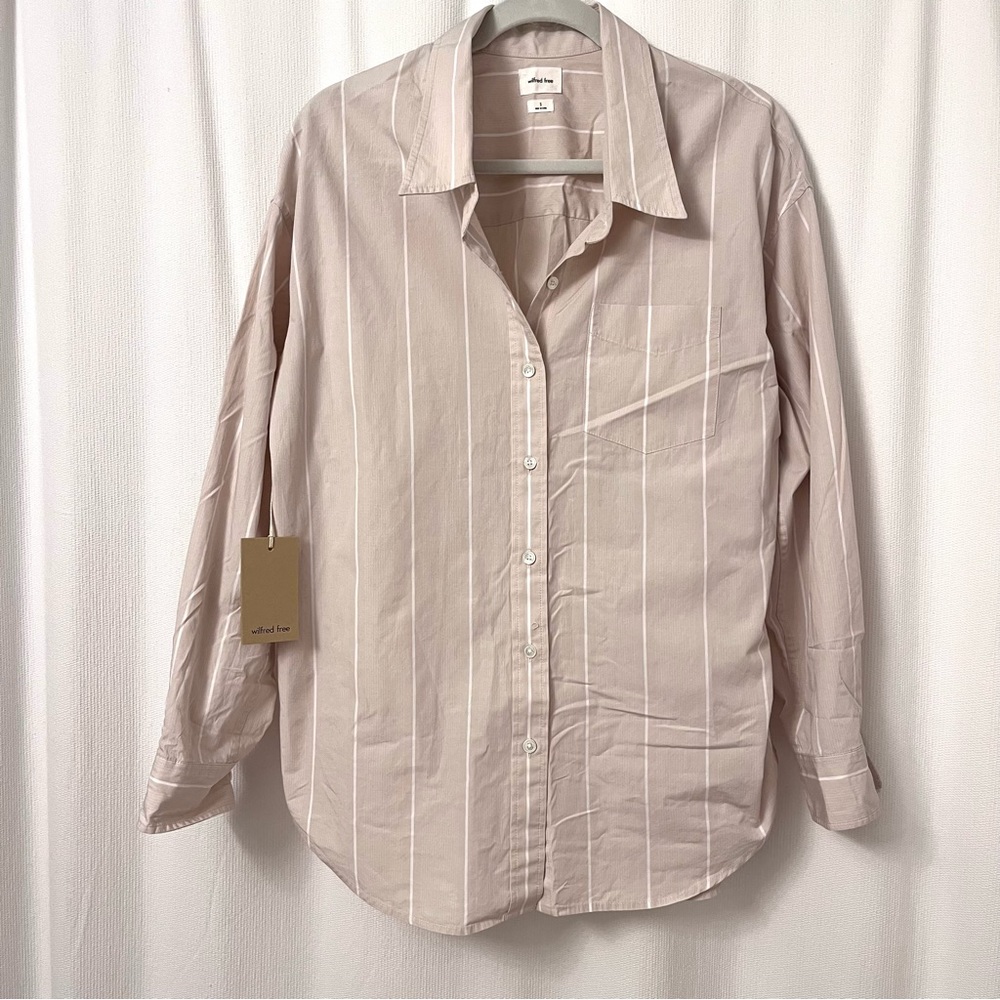Wilfred Free Aritzia Relaxed Shirt Faena Bone/White